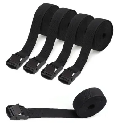 Produktbild von Spanngurte 4 Stück 25mm 2m Schwarz 250kg Zurrgurte mit Ratsche für Auto Motorrad