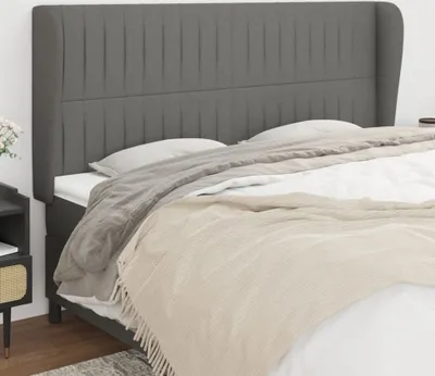 Produktbild von The Living Store Kopfteil mit Ohren Dunkelgrau 203x23x118/128 cm Stoff