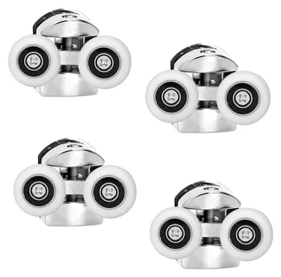 Produktbild von Set mit 4 Duschkabinentür-Rollen aus Zinklegierung, 25 mm
