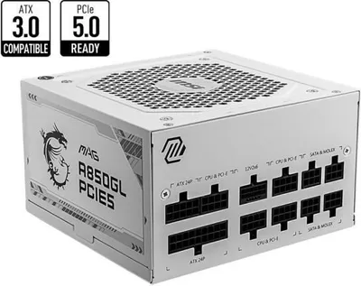 Immagine prodotto di MSI - MAG A850GL PCIE5 WHITE - Internal power supply - 850W