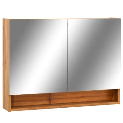 Obrázok produktu pre vidaXL LED zrkadlová skrinka do kúpeľne dub 80x15x60 cm MDF