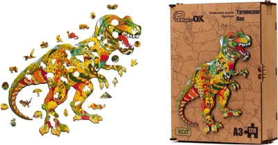 Obrázok produktu pre Promo Drevené Puzzle Tyranosaurus Rex Puza3-00718