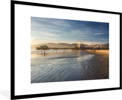 Produktbild von MuchoWow® MuchoWow® Gerahmtes Poster Strand - Pier - Amerika 90x60 cm - Poster mit zchwarzem Bilderrahmen - Wanddekoration - Fotos