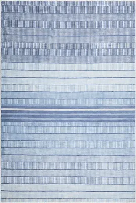 Produktbild von BELIANI Teppich Hellblau 140 x 200 cm Baumwolle Mit Streifen Kurzflor Handgewebt im Marinestil
