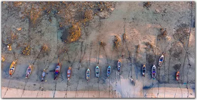 Produktbild von Coloray Bild aus Leinwand 140x70 Leinwand Dekoration - Boote Küste Strand
