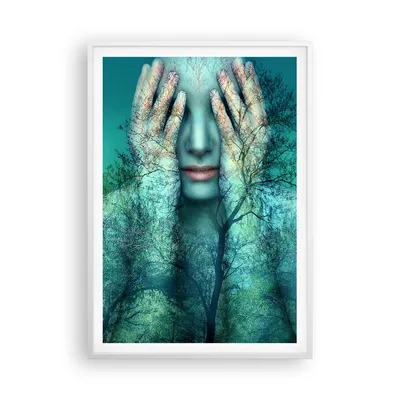 Produktbild von Gerahmtes Poster - Weißer Rahmen - Frau Natur Grafik - 70x100 cm - Wand Bild - Wanddeko - Wandbilder - Kunstposter - Wandposter - Bilderrahmen - Bilder - Kunstdruck - Wandbild - P2WPA70x100-4254