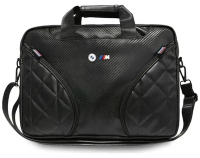 Zdjęcie produktu dla Torba na laptopa BMW Carbon Pockets & Metal Logo 16" - Czarna