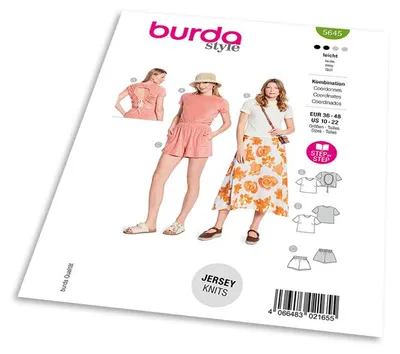 Obrázek produktu pro Střih Burda 5645 - Dámský set košile a kraťasů