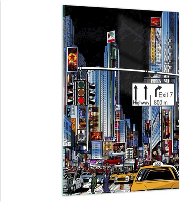 Produktbild von Bilder auf glas - Einteilig - Manhattan New York Straße - 80x120cm - Glasbilder - Wandbilder - Bilder - Wanddekoration aus Glas - Glas Bilder - Wandbild auf Glas - GPA80x120-2720