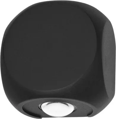Zdjęcie produktu dla Kinkiet zewnętrzny LED kostka Porso czarny piaskowany 2W biała neutralna 160lm metal wym:8x8x6cm IP54 Italux
