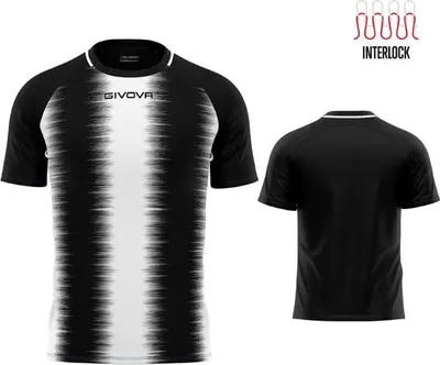 Produktbild von Sport-T-Shirt Givova Stripe Schwarz-Weiß Schwarz - M