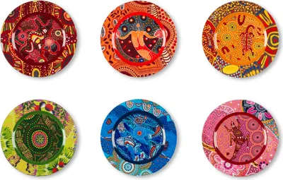 Immagine prodotto di Excelsa Set di 6 aborigeni da incasso in plastica 33x33x1,5 cm Colorati