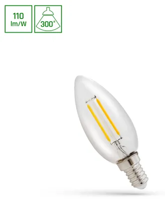 Produktbild von LED E14 C35 Filament klar 1W Kerzenform 110lm Warmweiß 3000K