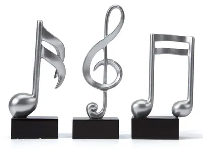 Productafbeelding van 3-delig muzikale notenfiguren-set - Decoratie voor woonkamer en kantoor