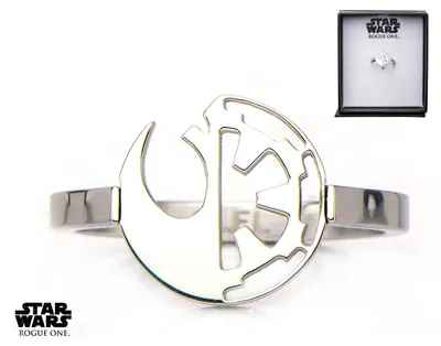 Image de Bague Star Wars pour femme, en acier inoxydable, modèle "Rebel Empire Cut", taille 6