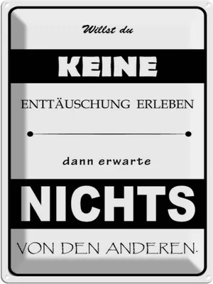 Produktbild von vianmo Blechschild 40x30 cm Erwarte nichts von Anderen Spruch Zitat