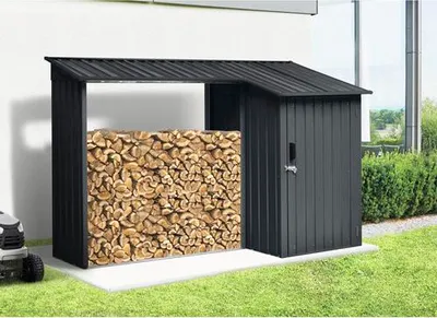 Obrázek produktu pro Kombinovaný dřevěný přístřešek Místnost pro zahradní vybavení270 x 105 x 130/158 cmTyp pořízení