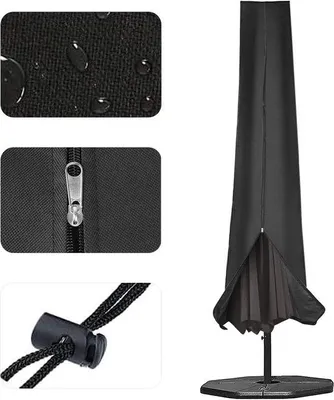 Produktbild von Famanu Parasolhaube wasserfest - schwarz - 600D - 190 x 25 x 50 cm