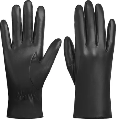 Produktbild von Kunstleder Handschuhe Damen & Herren, Winter Business Handschuhe, Touchscreen, Fleece, Wind- & Wasserabweisend, M