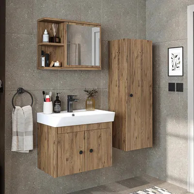 Immagine prodotto di Set di mobili da bagno Roomart ADA, 4 pezzi, larghezza 60 cm, rovere
