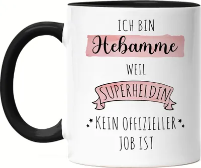 Produktbild von Ich Bin Hebamme Weil Superheldin Kein Anerkannter Job Ist Tasse Schwarz Geschenk Danke Sagen