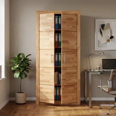 Produktbild von großer Aktenschrank 90x42x190 Büroschrank Kernbuche teilmassiv #2724