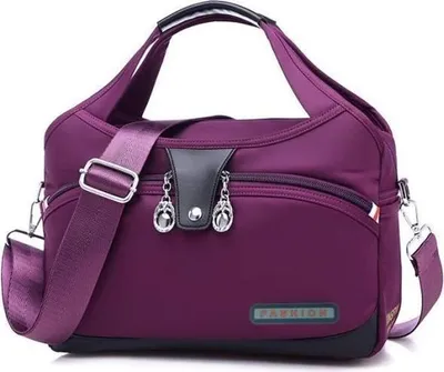 Produktbild von Damen-Schultertasche - Wasserdichtes Oxford-Gewebe - Lila - Multifunktional