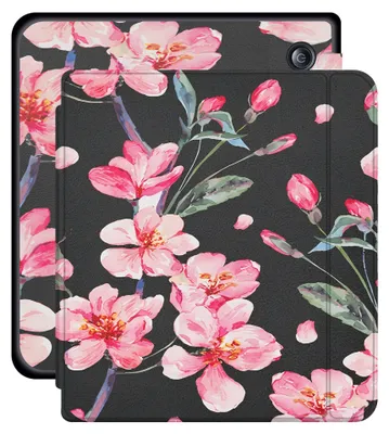 Productafbeelding van imoshion Design Slim Hard Case Sleepcover met stand voor de Tolino Vision 5 - Blossom Watercolor Black