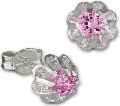 Image de SilberDream Boucles d'oreilles Femme Argent Rose Fleurs Zirconia SDO5903A