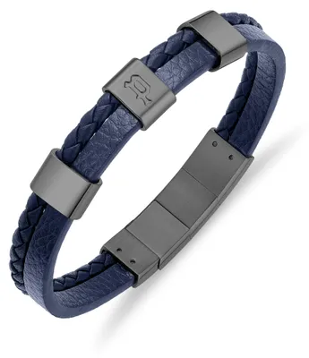 Obrázek produktu pro Kožený pánský náramek Police modrý PEAGB0040703