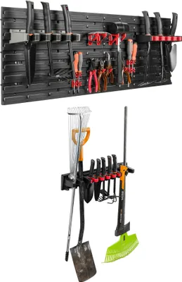 Obrázok produktu pre Nástenná polica 115 x 39 cm Držiak na náradie Držiak na vybavenie Stohovacie boxy Plastová červená