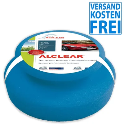 Produktbild von ALCLEAR Profi Auto Handpolierschwamm, 130x50 mm für Wachse, Polituren - Blau