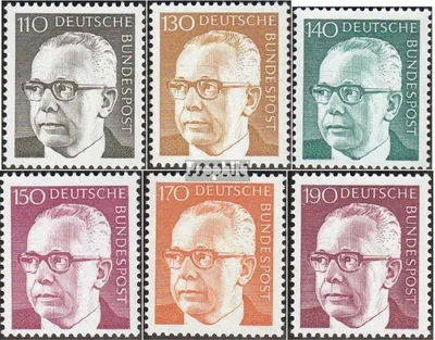 Produktbild von Briefmarken BRD (BR.Deutschland) 1972 Mi 727-732 (kompl.Ausg.) FDC Bundespräsident Heinemann (III)