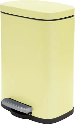 Produktbild von Spirella Kosmetikeimer 5 Liter Edelstahl mit Absenkautomatik und Inneneimer "Akira" Badezimmer Mülleimer Softclose Abfalleimer gelb matt