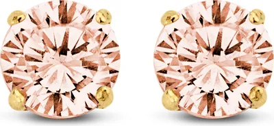 Produktbild von New Bling 9NBG-0567 Gouden Oorknopjes met Zirkonia 4mm - Champagne - Rond - 14 Karaat - Goud