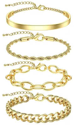 Produktbild von Solidchoice – Set aus 4 silberfarbenen Damenarmbändern aus Edelstahl