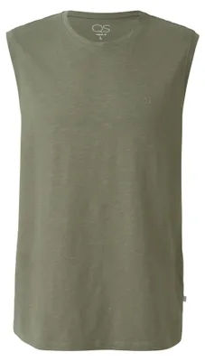 Produktbild von s.Oliver lässiges Tanktop aus Baumwolljersey Regular Fit mit Logoprint und Flammgarnstruktur
