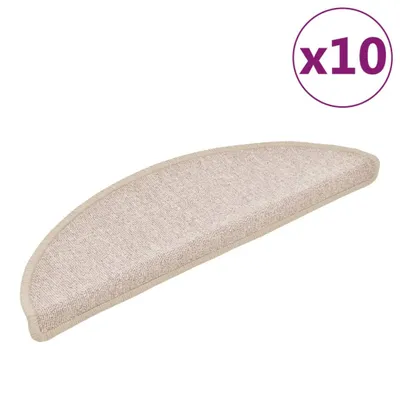 Obrázok produktu pre Schodové rohože 10 ks 56x17x3 cm béžové, polkruhové