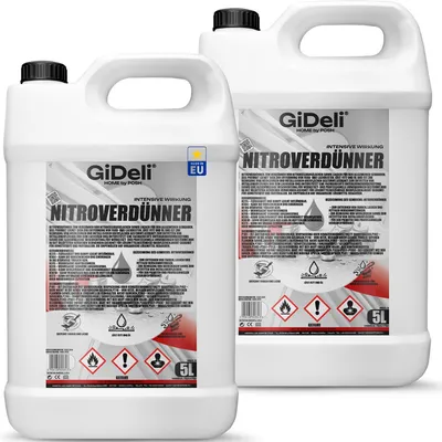 Produktbild von Nitroverdünnung 10L Universalverdünnung Lack Farbe Reiniger Entfetter KFZ GiDeli