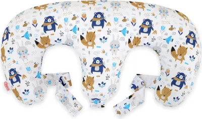 Produktbild von Stillkissen für Zwillinge + abnehmbarer Bezug - marineblaue Teddybären