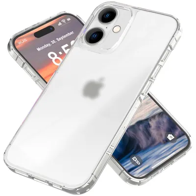 Produktbild von NALIA Matte Acryl Hülle für iPhone 16 Plus, Semi-Transparente Anti-Fingerabdruck Schutzhülle, Halb Klare Handyhülle