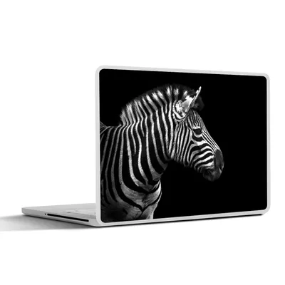 Produktbild von MuchoWow® Laptop Aufkleber Sticker Cover Zebra - Schwarz - Weiß - Porträt - Tiere 40x30 cm - Laptop Dekoration - Selbstklebend