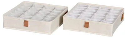 Obrázok produktu pre Organizér do zásuvky, dvojdielny, 24 priehradiek, 30 x 30 x 8 cm, vhodný do zásuviek a škatúľ