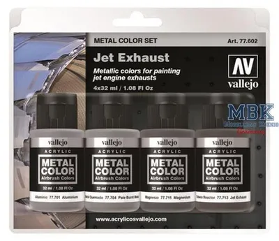 Produktbild von Vallejo 77.602 - Metallic Farb-Set, Jet Exhaust 4 x 32ml - Neu