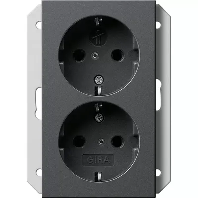 Produktbild von GIRA Doppeldose SCHUKO KS 1fach anth 273128 (273128)