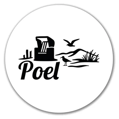 Produktbild von Huuraa Aufkleber Poel Strandmotiv 10cm rund Sticker Geschenkidee