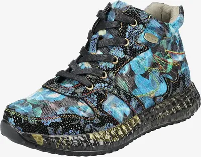 Produktbild von LAURA VITA Sneaker-Stiefelette Burton 101 bleu Leder-Textilmix blau-multi-schwarz, herausnehmbare Lederinnensohle, Weite G, Größe 44 EU