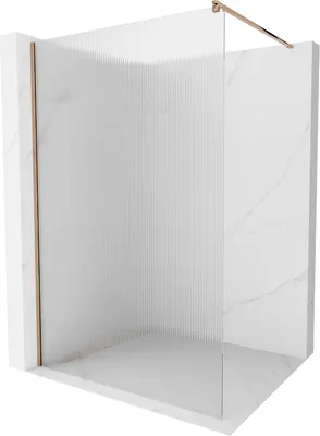 Produktbild von Mexen Kioto Duschwand 120 x 200 cm, gestreift 8 mm, Rosa Gold - 800-120-101-60-09