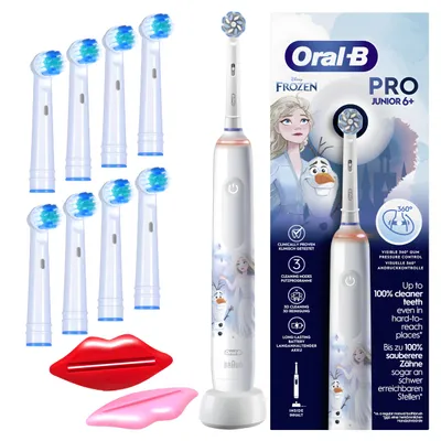 Produktbild von Oral-B Pro 3 Junior Frozen Elektrische Kinderzahnbürste – 9 Bürsten – sanft