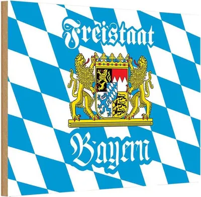 Produktbild von vianmo Holzschild 20x30 cm Freistaat Bayern Wappen Flagge Fahne